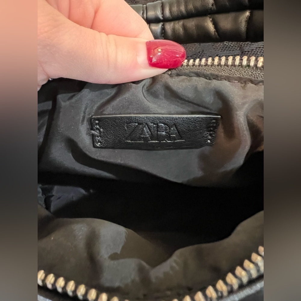 Zara Black Quilted Puffer Shoulder Bag Purse - Picture 3 of 6